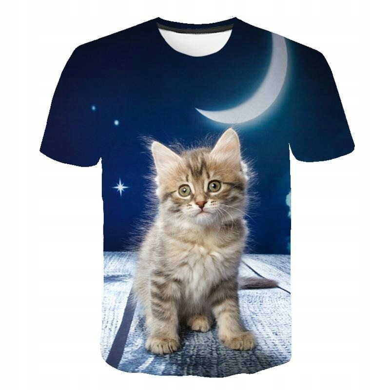 

Koszulka Kot Damska T-shirt Z Nadrukiem 3D