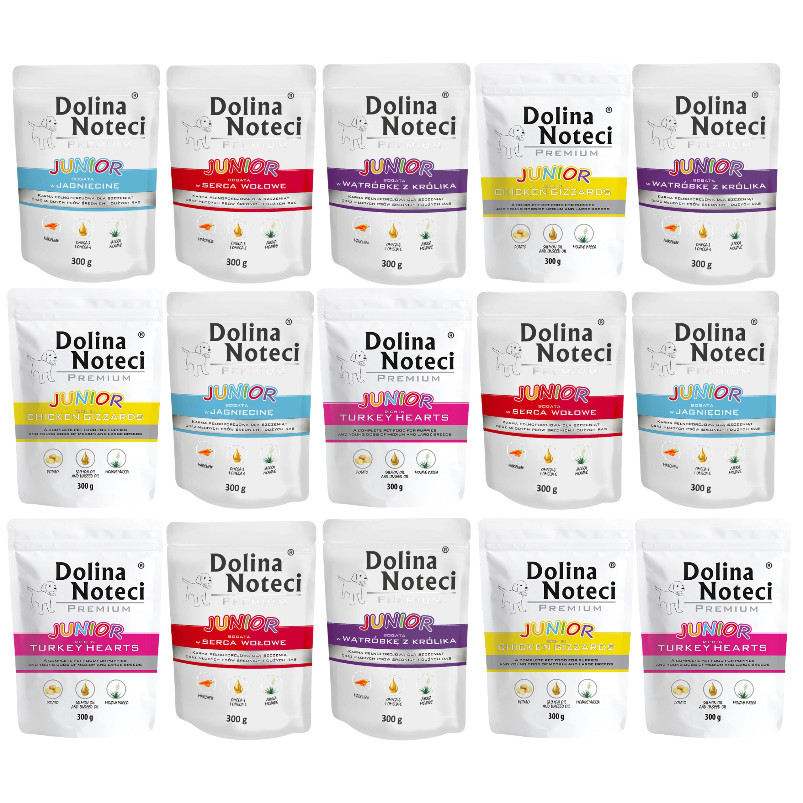 Levně Dolina Noteci Junior Krmivo mokré mix chutí 15 x 300 g