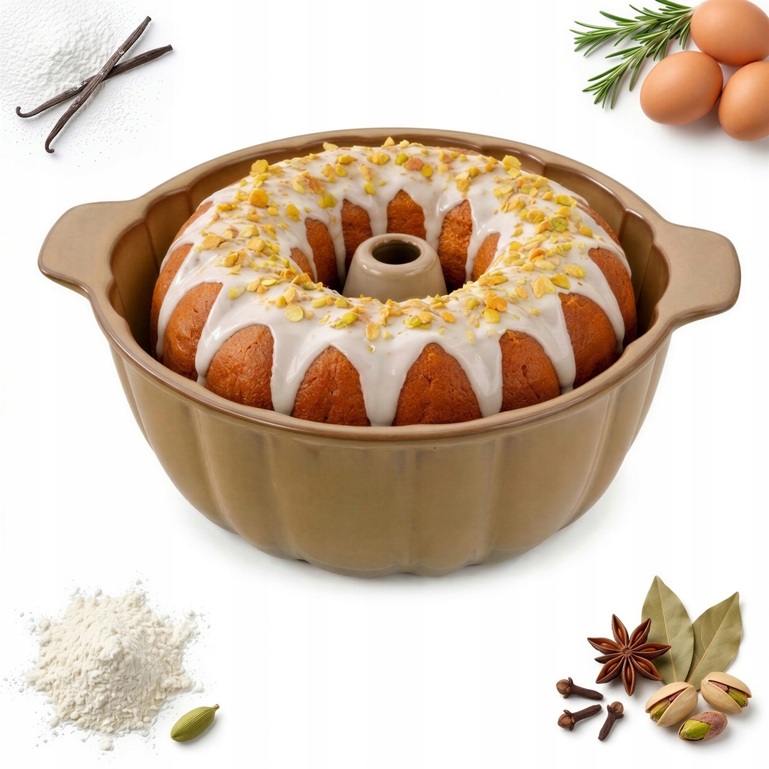 Forma Na Pečení Velikonoční Bábovky Forma S Komínem Keramická Velká 2.5L