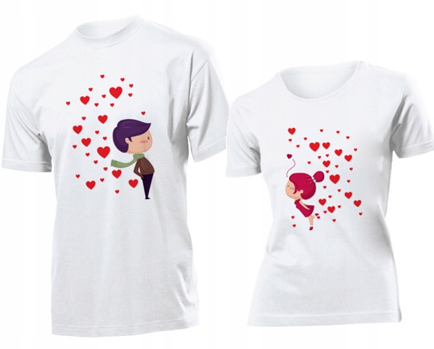 

Koszulki dla par Zakochani Serce Buziaki XL