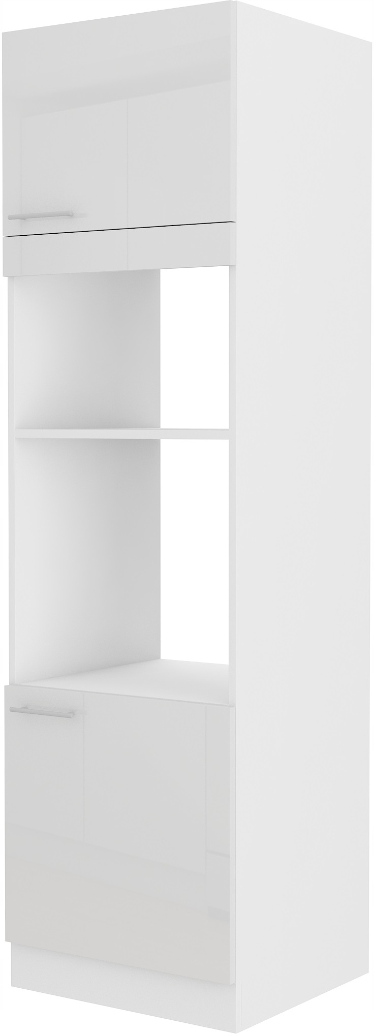 Kuchyňská skříňka sloupek 60, komín pro zabudování trouby a mikrovlnné trouby. Bílá.