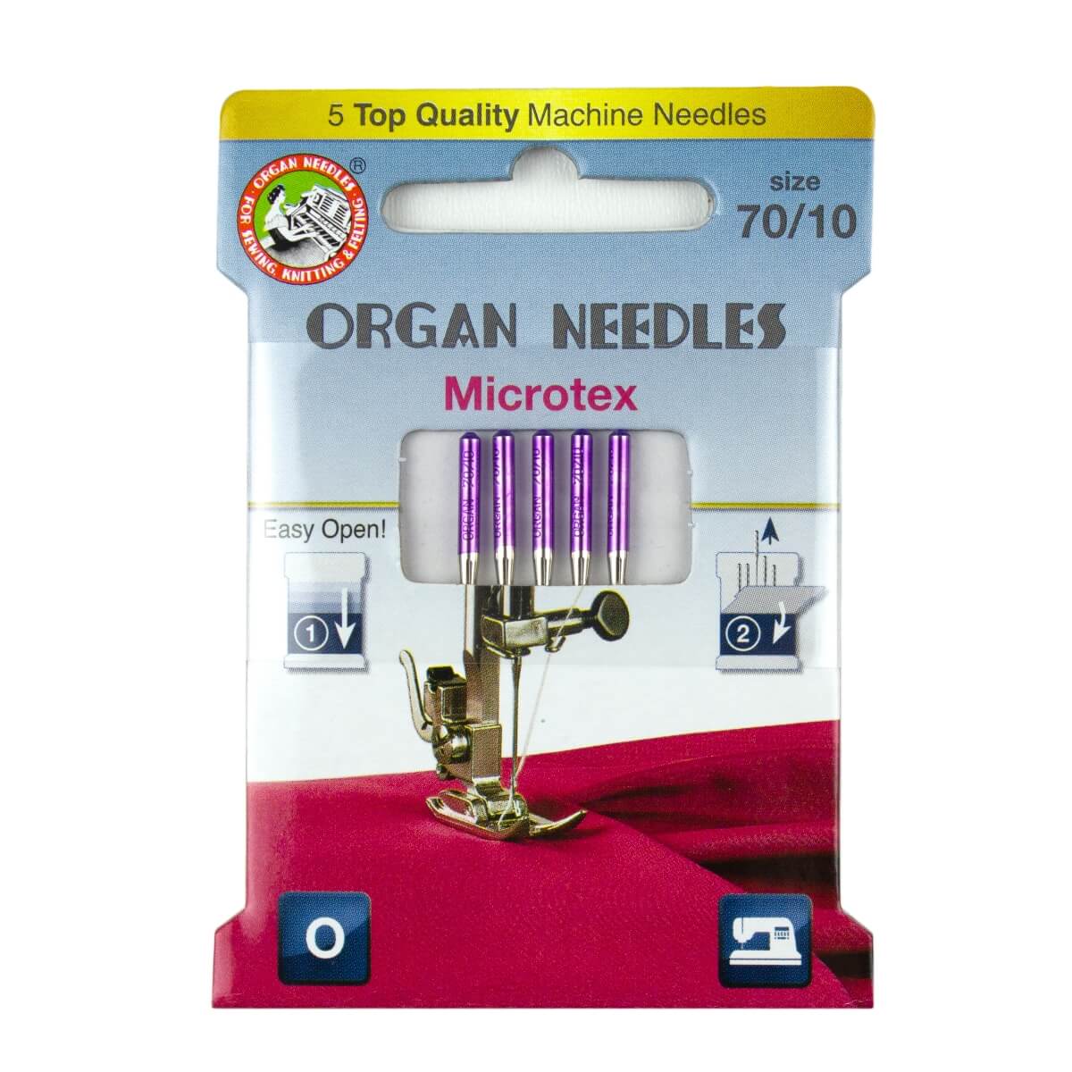 Igły Organ półpłaskie do szycia microtex 70 Ecobox