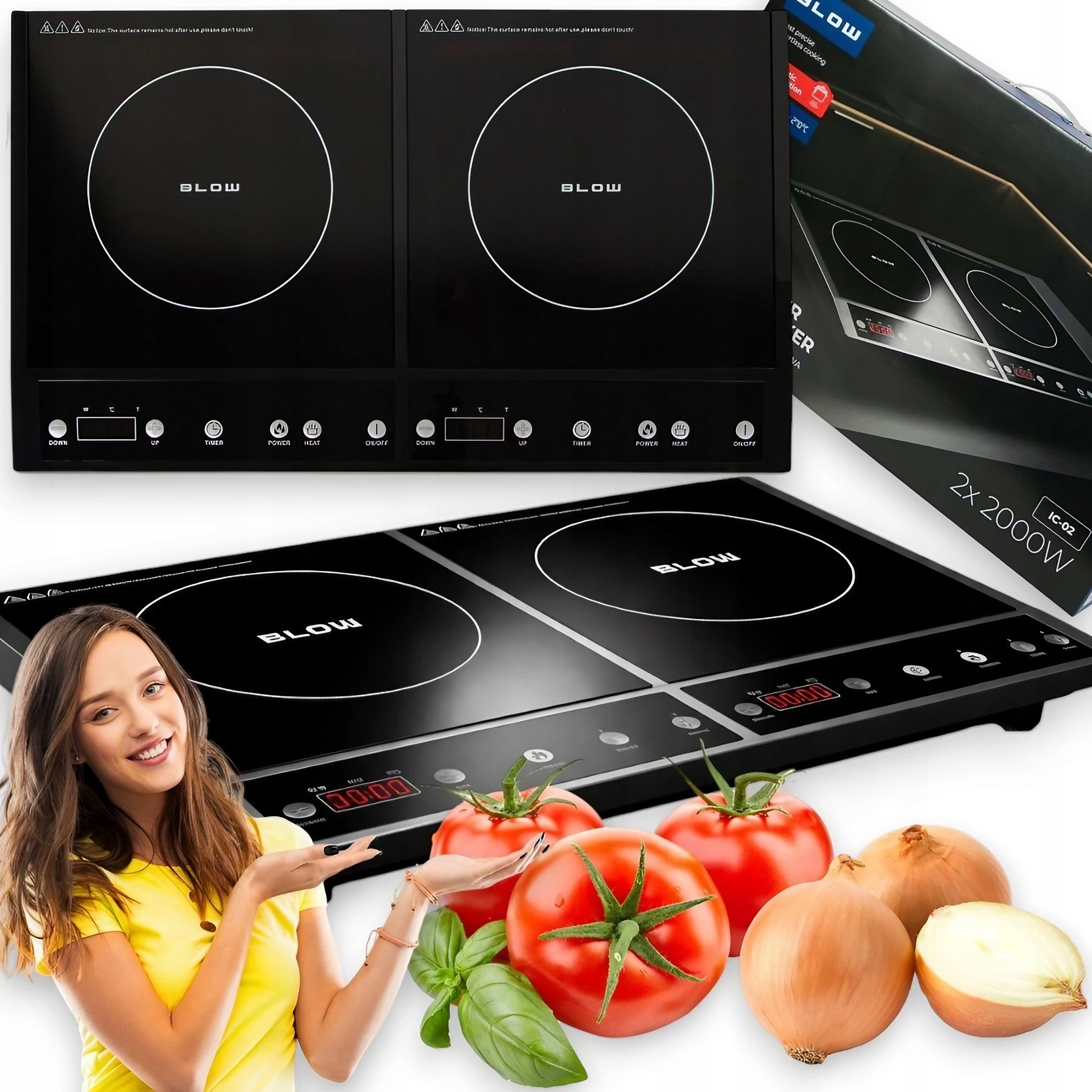 Płyta Indukcyjna 4000W Dwupalnikowa Kuchenka Elektryczna Przenośna Pro