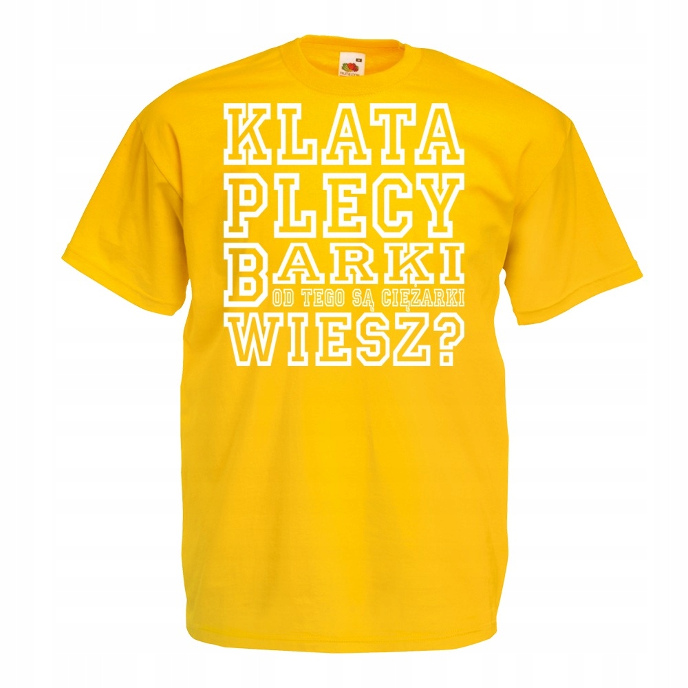 

Koszulka z nadrukiem Klata plecy barki XL żółta