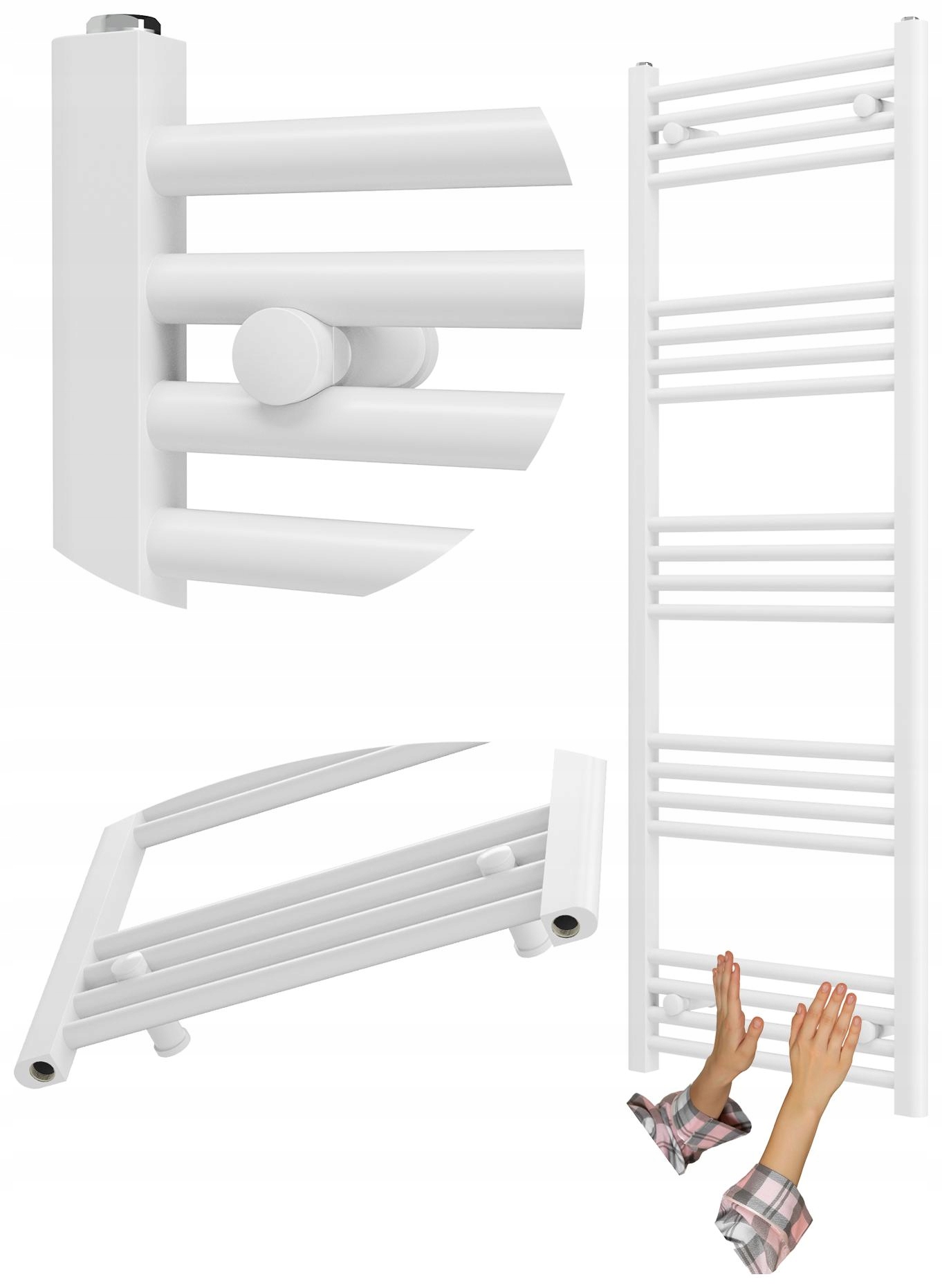 Kúpeľňový Ohrievač Biely Rebrík 50x140 cm Moderný Kalorifer Breno