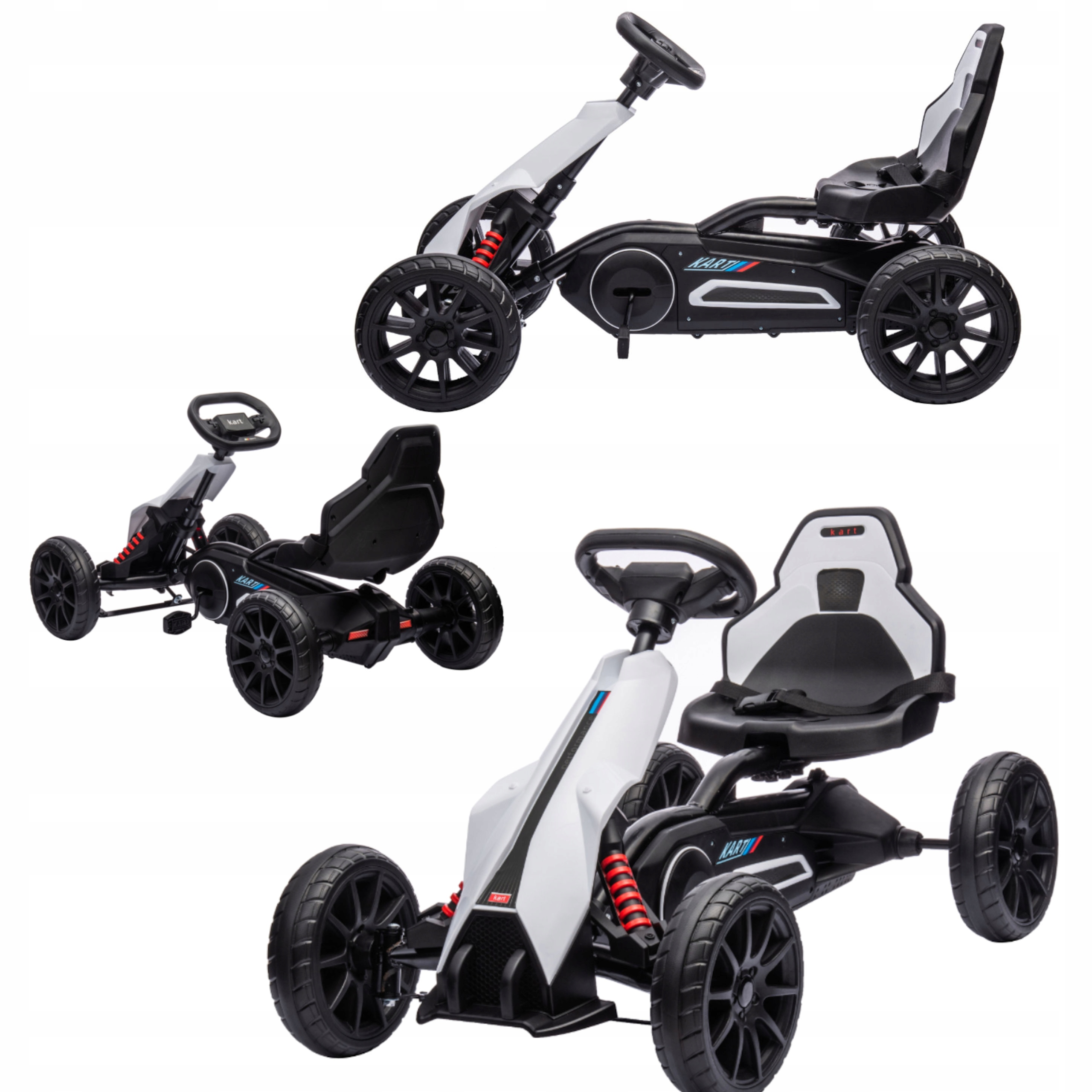 GOKART NA PEDAŁY DUŻY DLA DZIECI HAMULEC SPORTOWY PERFORMANCE BIAŁY