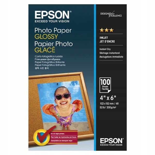 

Papier foto Epson 10x15cm, 200g 100szt błyszczący