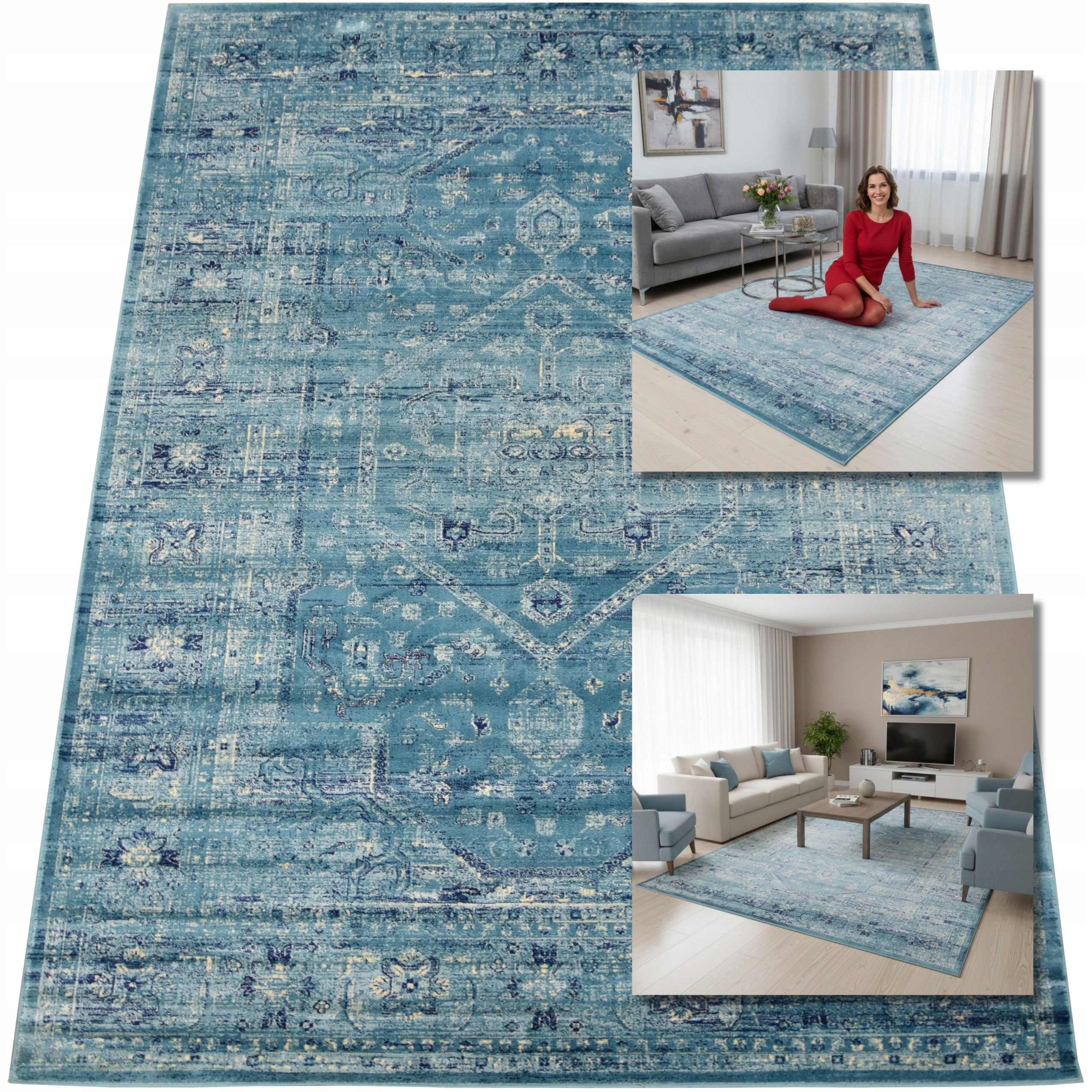 Orientální Koberec Z Viskózy Barevné Vintage Koberce Do Obývacího Pokoje Retro 160x230