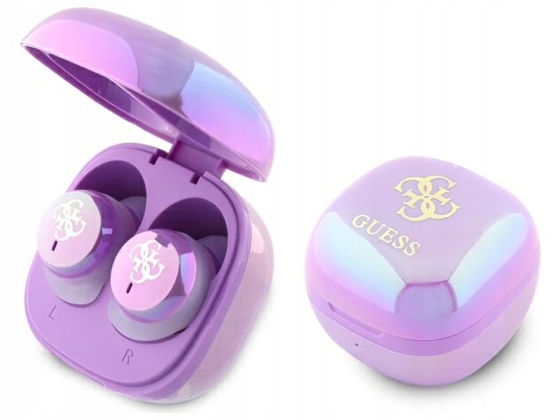 Słuchawki dokanałowe Guess GUTWSJ144ESU Wodoodporne Fioletowy