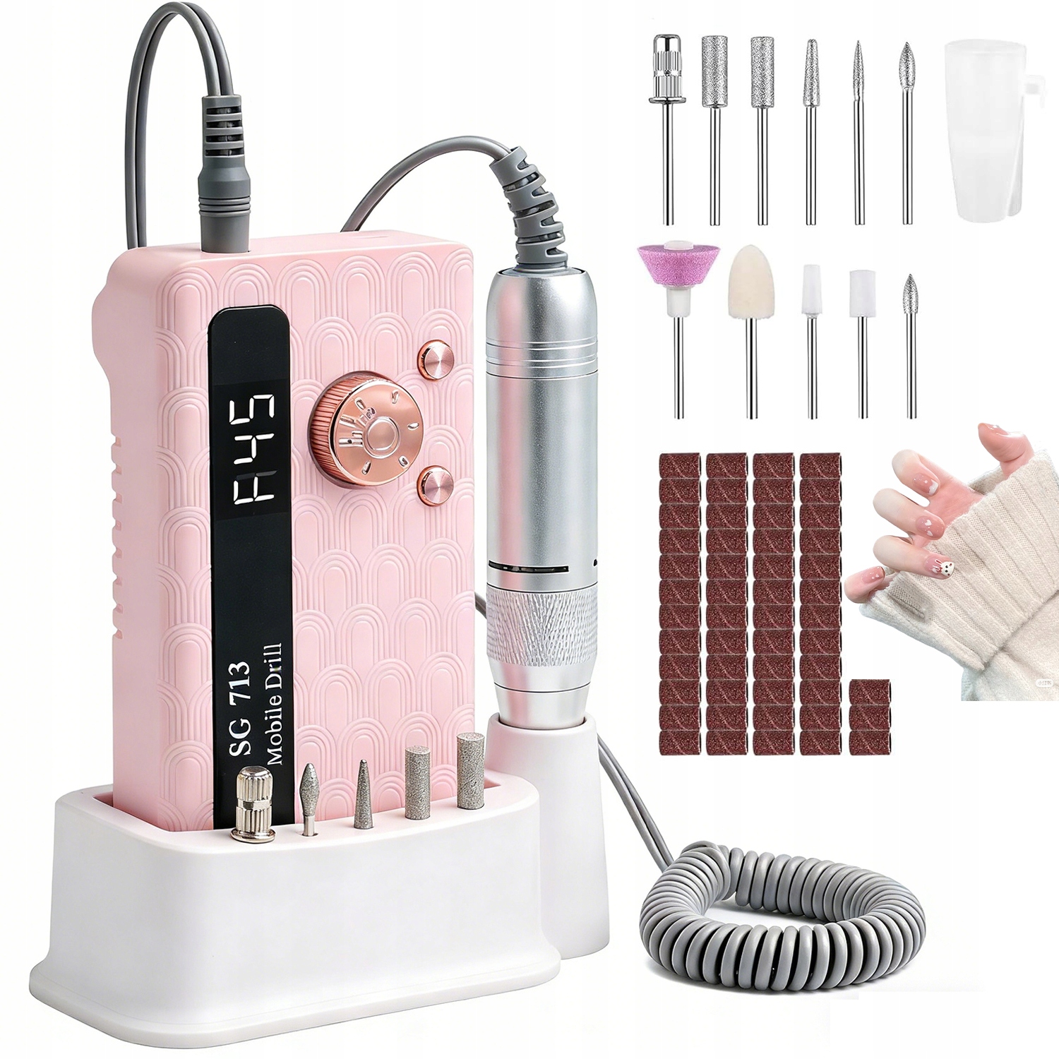 Elektrická Bruska Na Nehty 45000 Ot/min Led