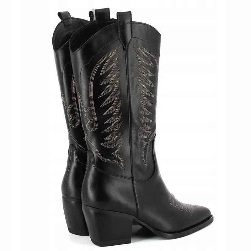 CARINII B9530 KOZAKI KOWBOJKI SKÓRA LICO CZARNE 40 Marka Carinii