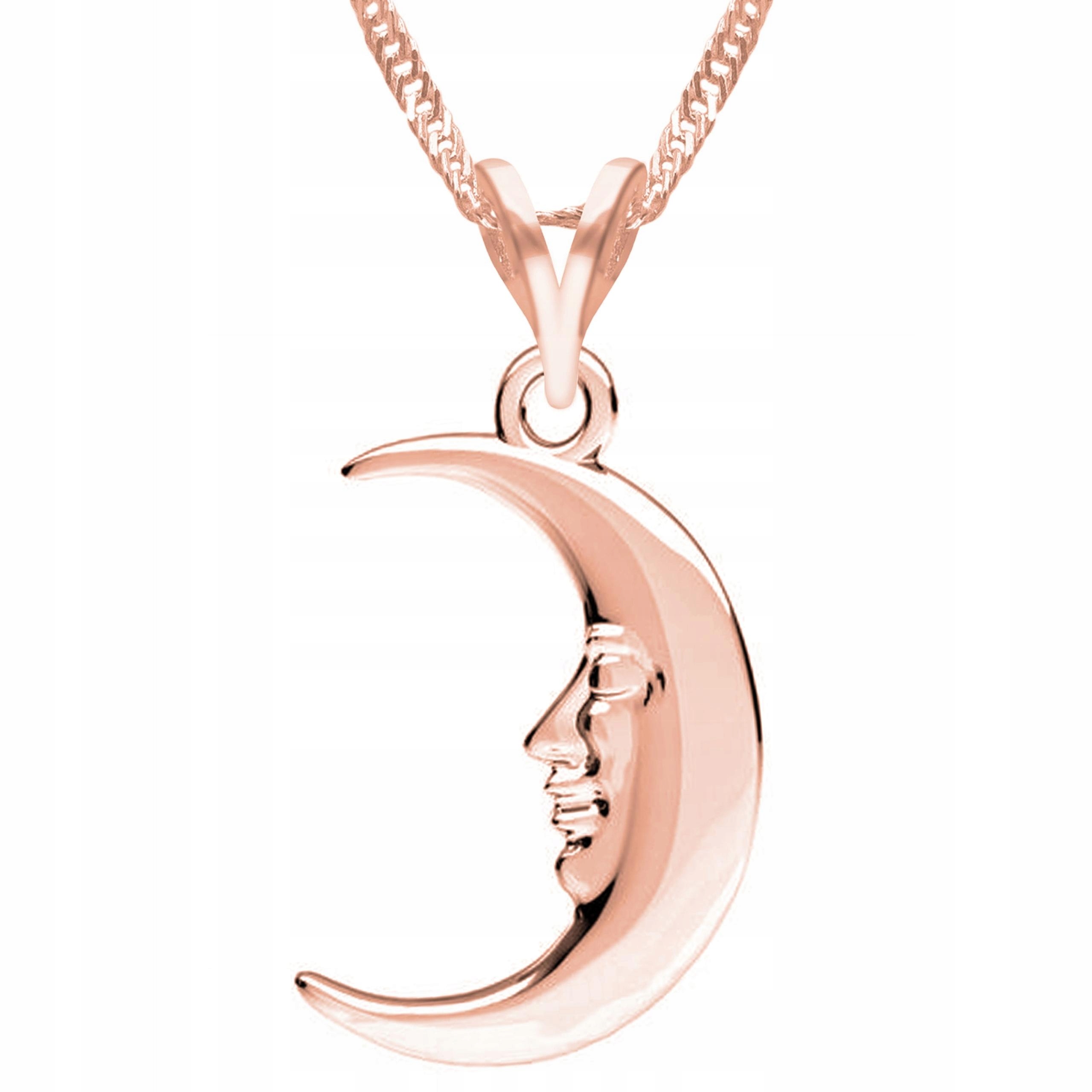 Náhrdelník Pozlacený Měsíc s Měsícem Vesmír Noc Stříbro 925