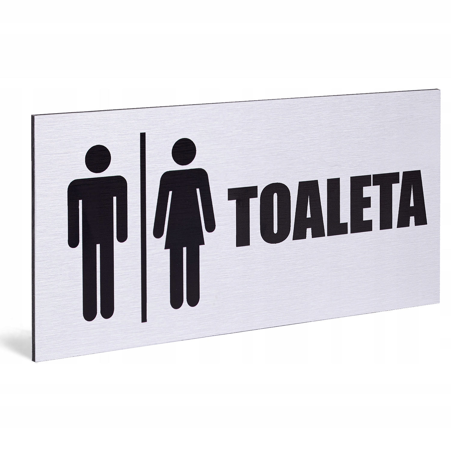 TABLICZKA DO TOLAETY | ZNAK TOALETA DAMSKO-MĘSKA | ALUMINIOWA 20x10cm