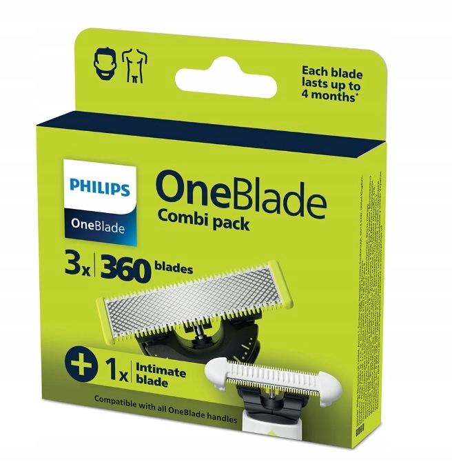 Philips OneBlade čepele 3x 360 1x čepel SkinProtect QP949/50