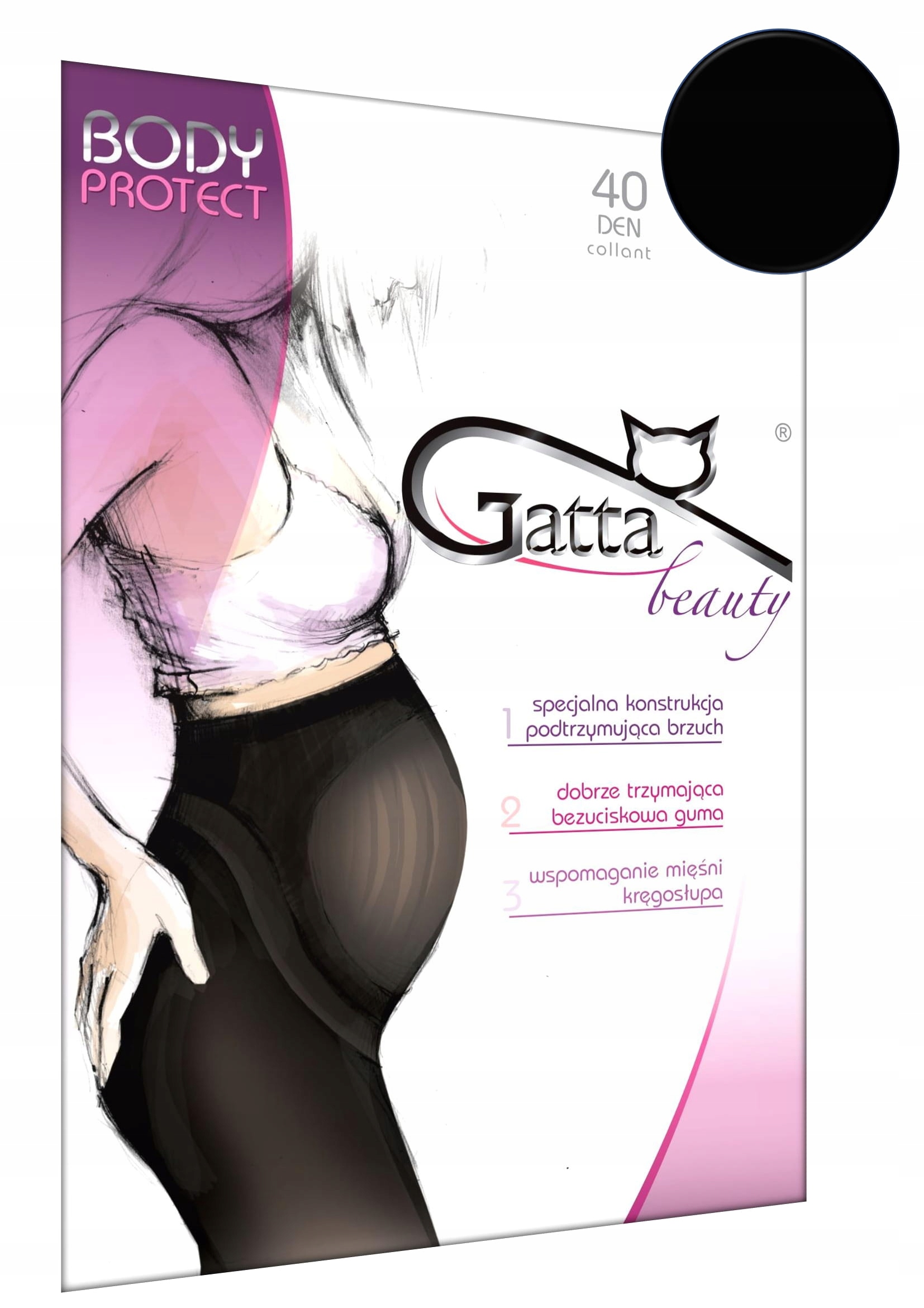 

Rajstopy Gatta Body Protect ciążowe 40DEN Nero 3/M