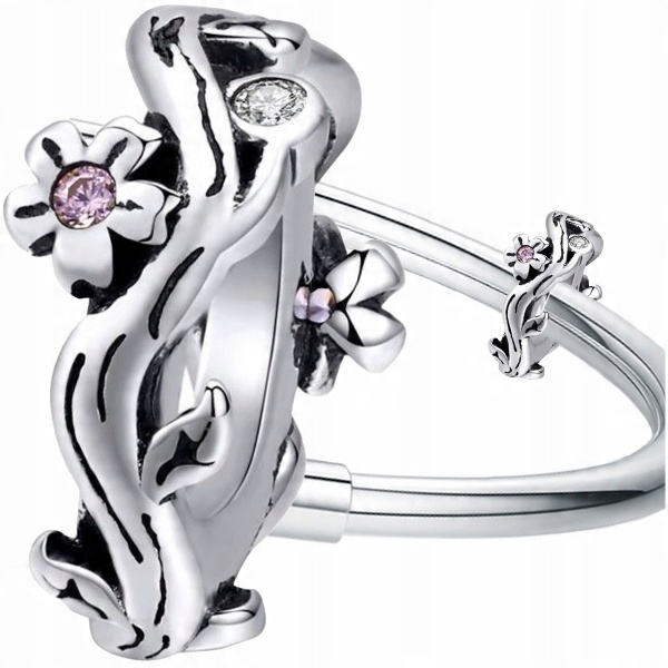 

Charms Kwiaty srebro 925 koralik zawieszka S925