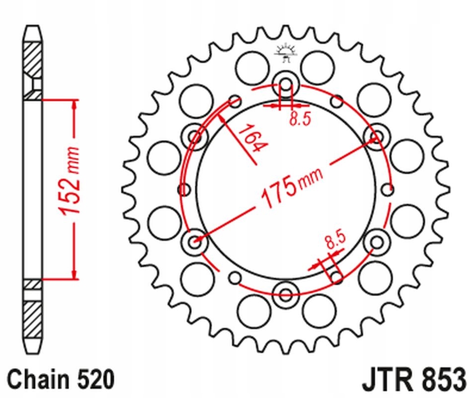 ATV BAROSSA SMC 250 Zestaw napedu zebatka lancuch Part number 1044440