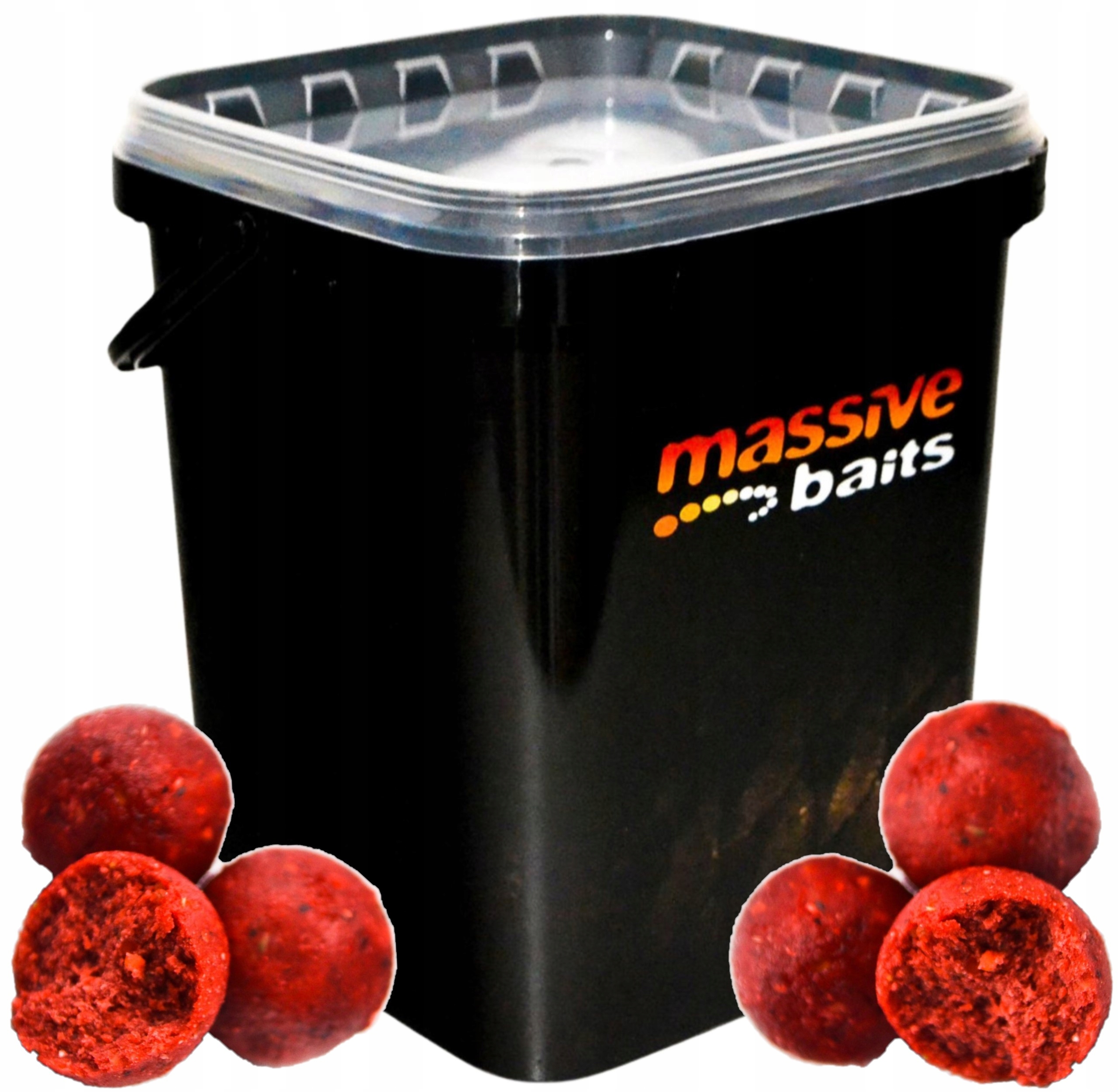 Kulki Proteinowe Zanętowe Massive Baits Strawberry 18mm Boiles Wiadro 3kg