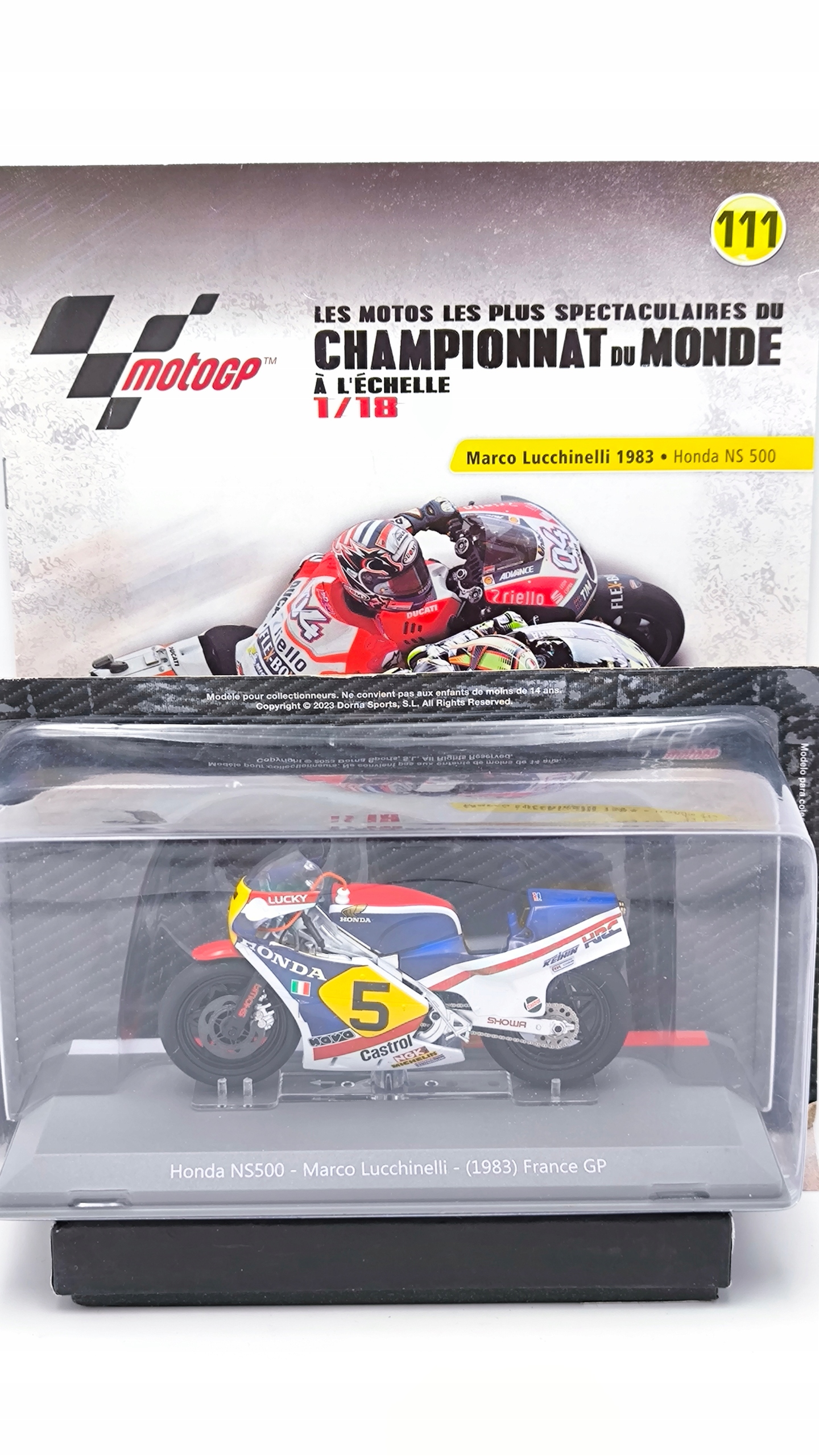 Motocykl Honda NS500 Marco Lucchinelli 1983 France Gp 1:18 Altaya #111