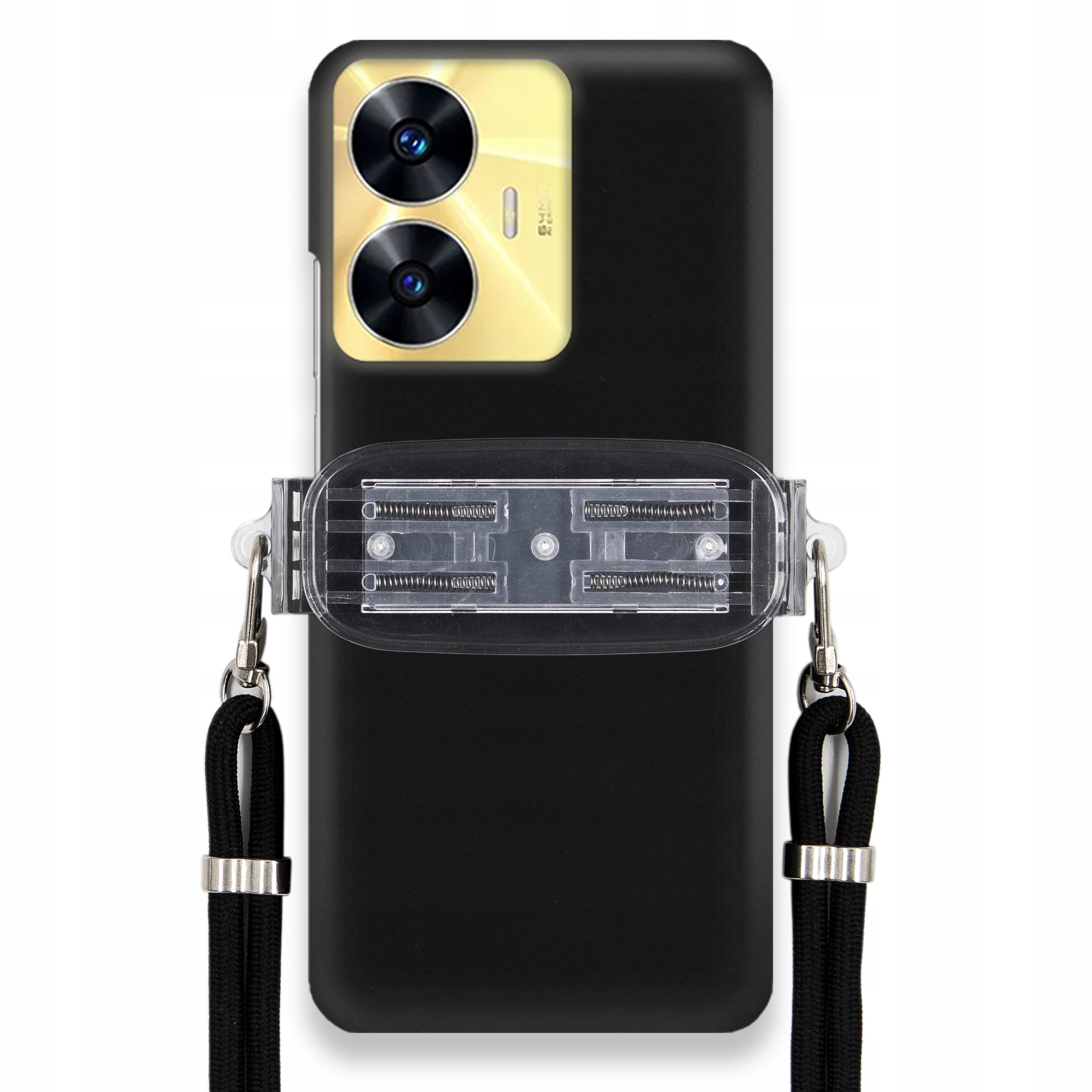 Pouzdro Pro Realme C55 Smooth Case Ochrana Univerzální Držák Černá Šňůrka