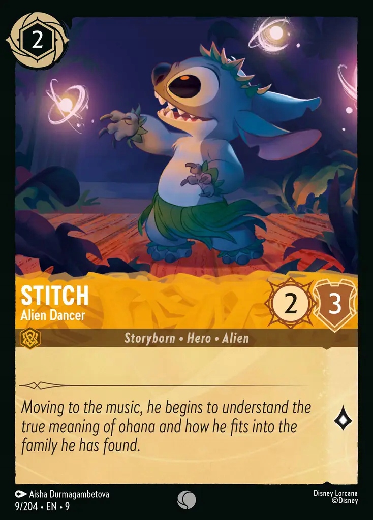 Disney Lorcana Stitch Alien Dancer 9FAB #009 Foil