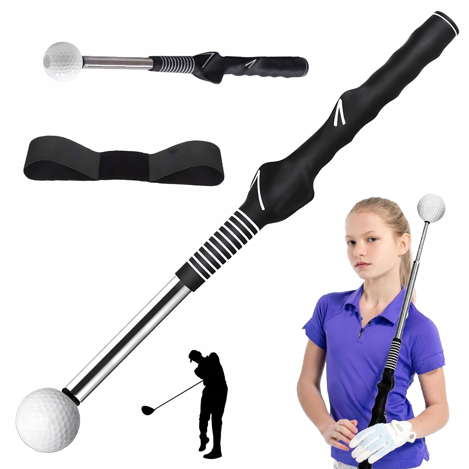 Trening Golfowy Z Teleskopowym Kijem Poprawa Postawy I Kontroli