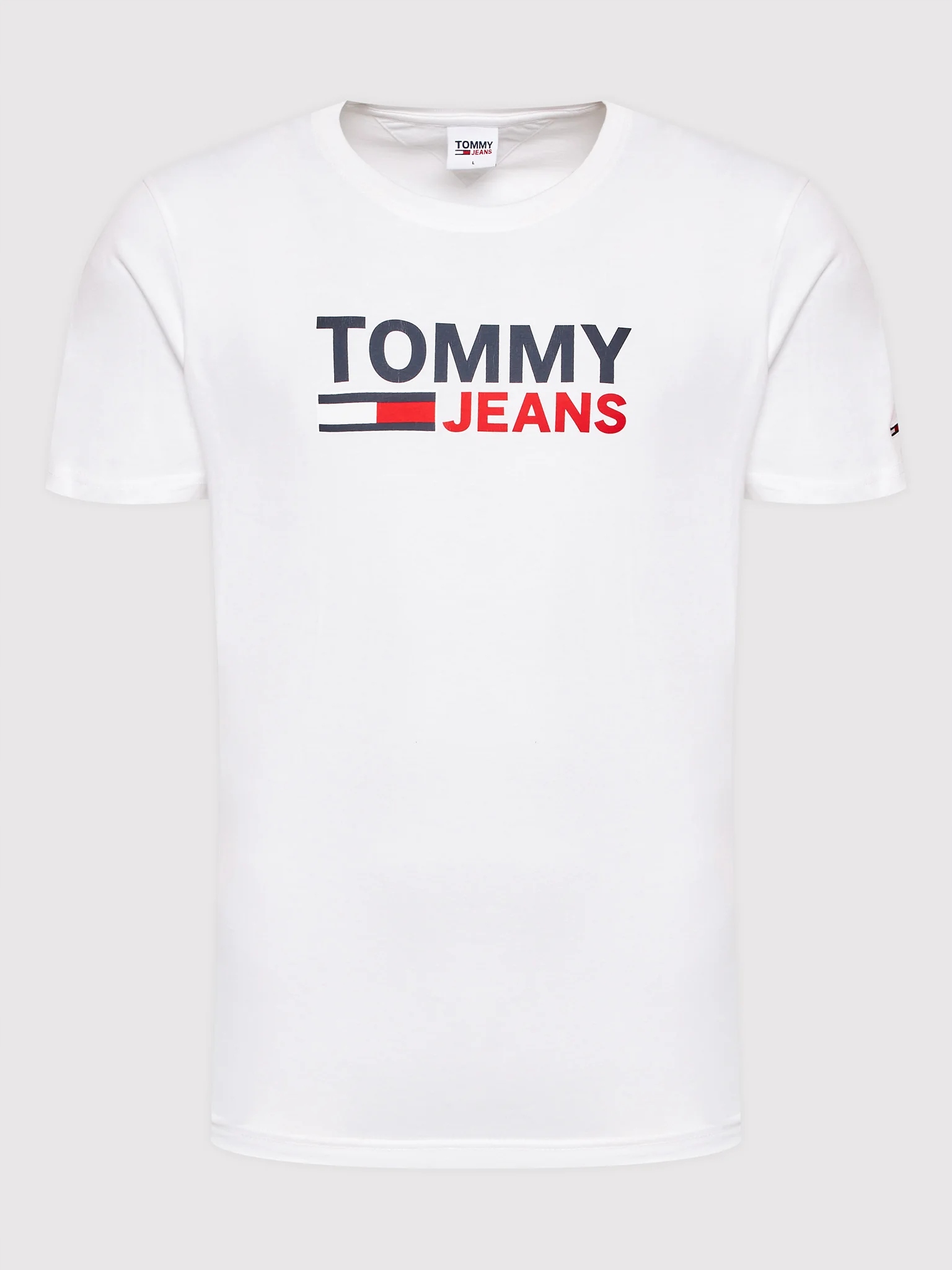Tommy Jeans tričko Corp Logo DM0DM15379 Bílá Regular Fit L