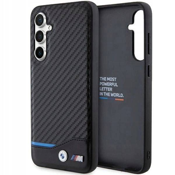 Etui Bmw Leather Carbon na Samsung Galaxy S23 Fe czarne