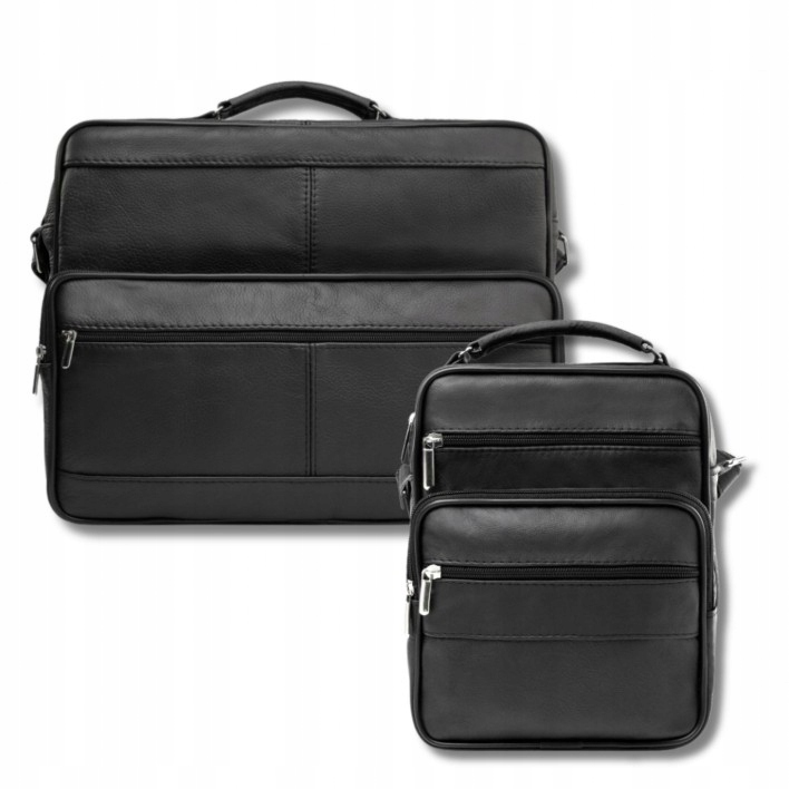 Pánská taška přes rameno a kožená pánská ledvinka dárková sada Abruzzo