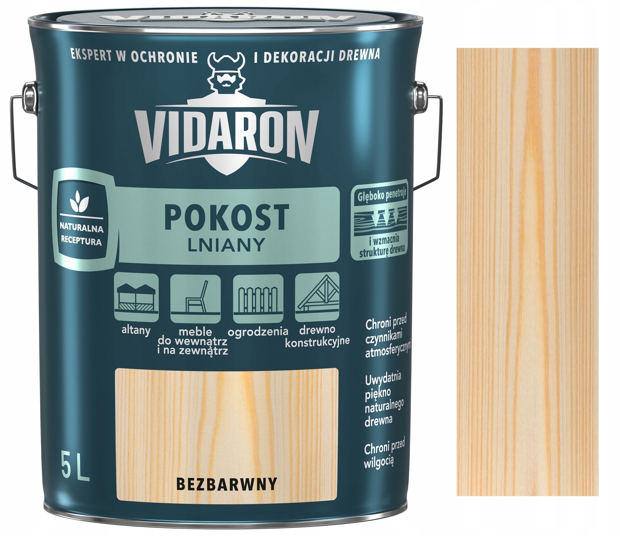 

Vidaron Pokost Lniany Do Drewna Bezbarwny 5L