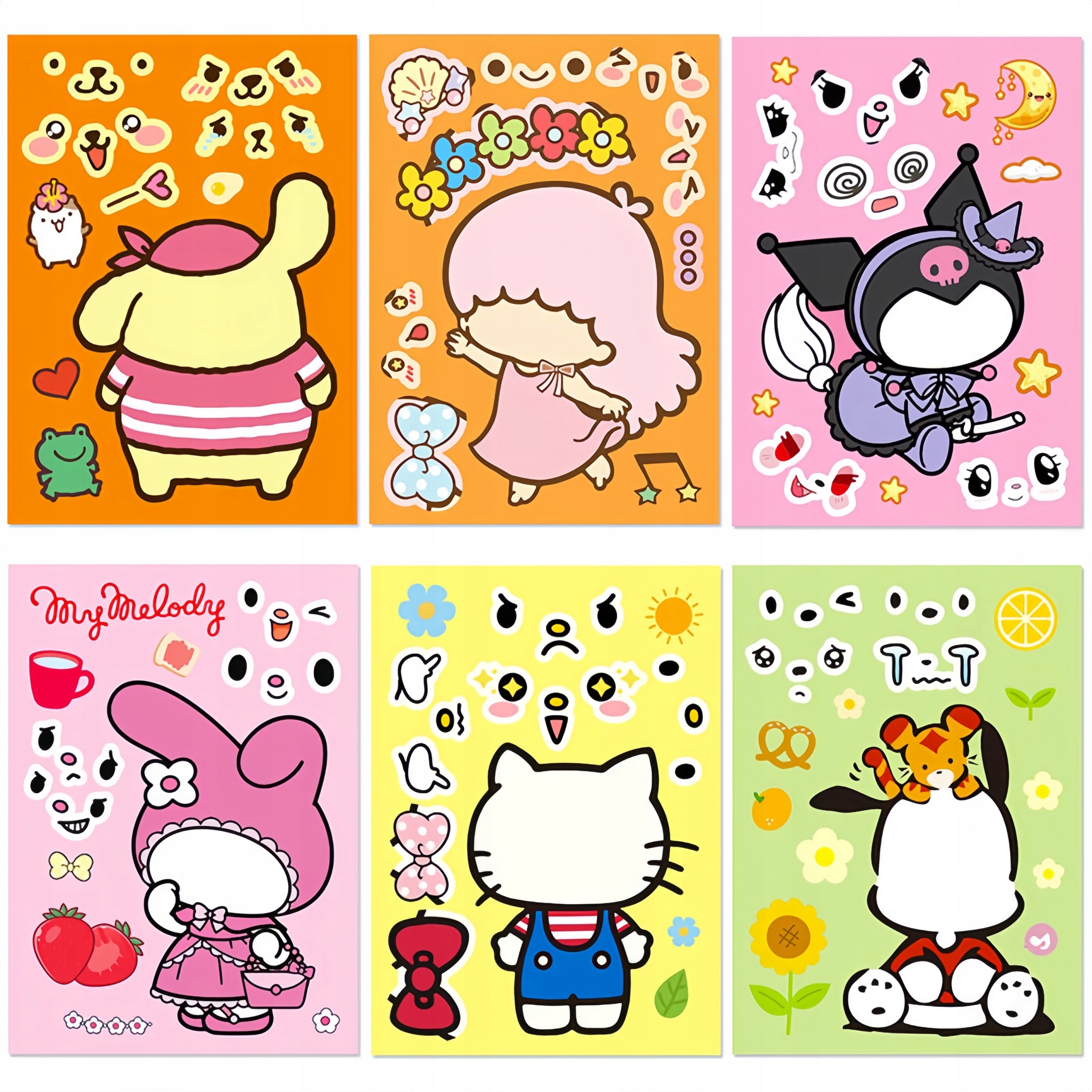 Duży SANRIO Naklejek 18 SZT NAKLEJKI DIY WLEPY PUZZLE HELLO