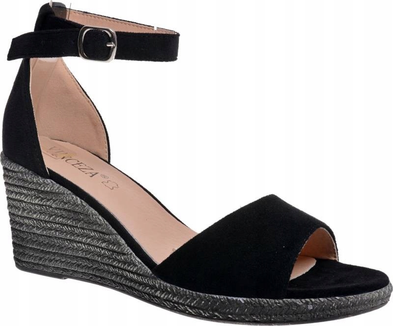 

Sandały Damskie Na Koturnie Pełny Tył czarny 39