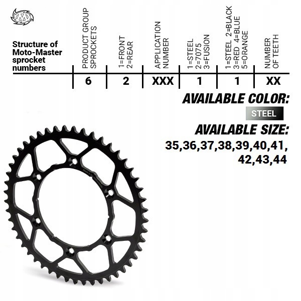 Moto-master Zadné Ozubené Koleso Oceľové Ultralight 4644 40 (464440) Ktm Sx 50/SX