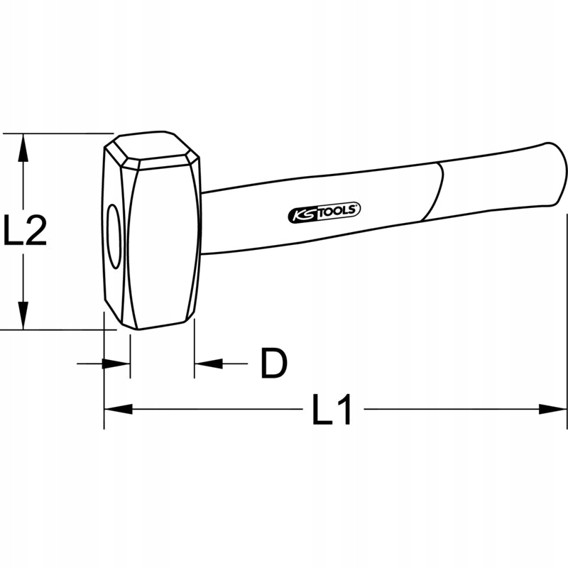 Młotek dwuobuchowy 1250g, 119x260x52mm, DIN 6475 Marka KS Tools
