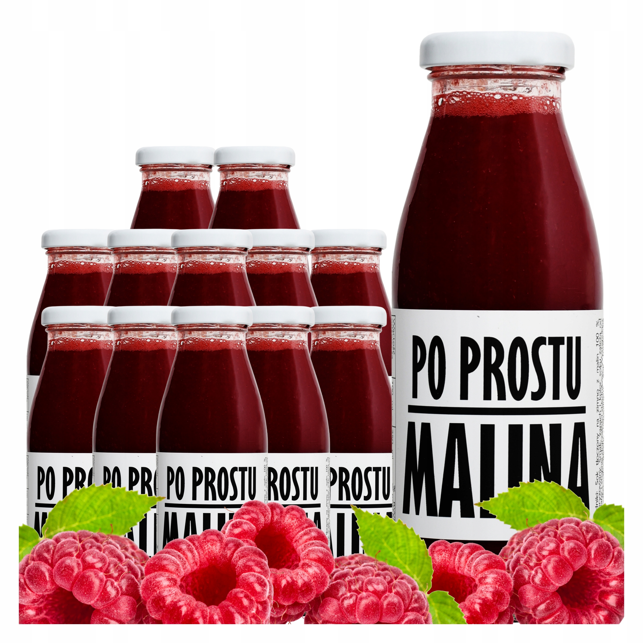 Sok Malinowy Tłoczony z Malin 100% Owoców Bez Konserwantów Nfc 12x250ml