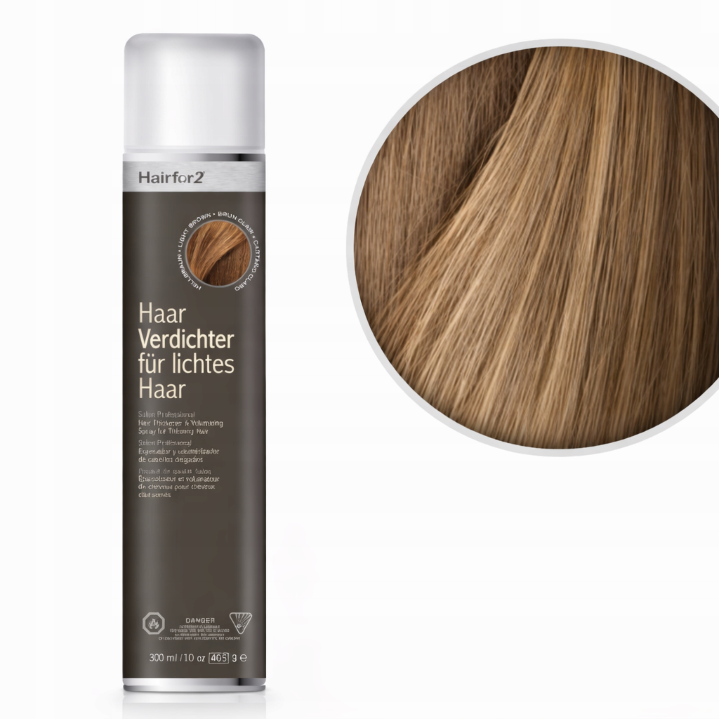 HairFor2 300ml Tmavý Blond Mikrovlákna Zahušťování Maskování odrostů