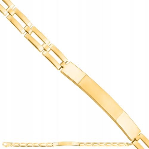 Zlatý náramek 585 z prostorových prvků s gravírovací destičkou