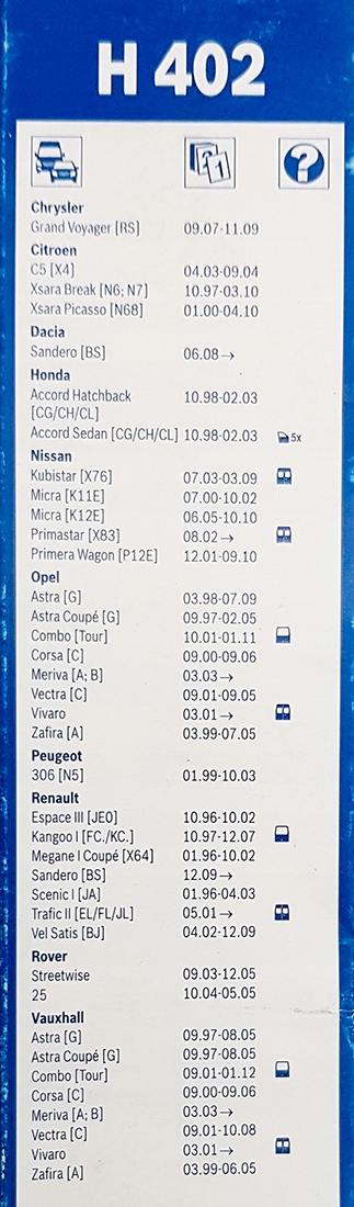 WYCIERACZKA TYŁ BOSCH OPEL ASTRA G CORSA C MERIVA Producent Bosch