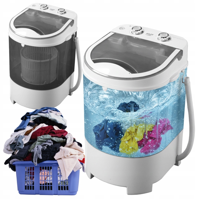 Rotorová Pračka Typu Frania 4KG Přenosná Turistická Odstředivka Domácí 2v1