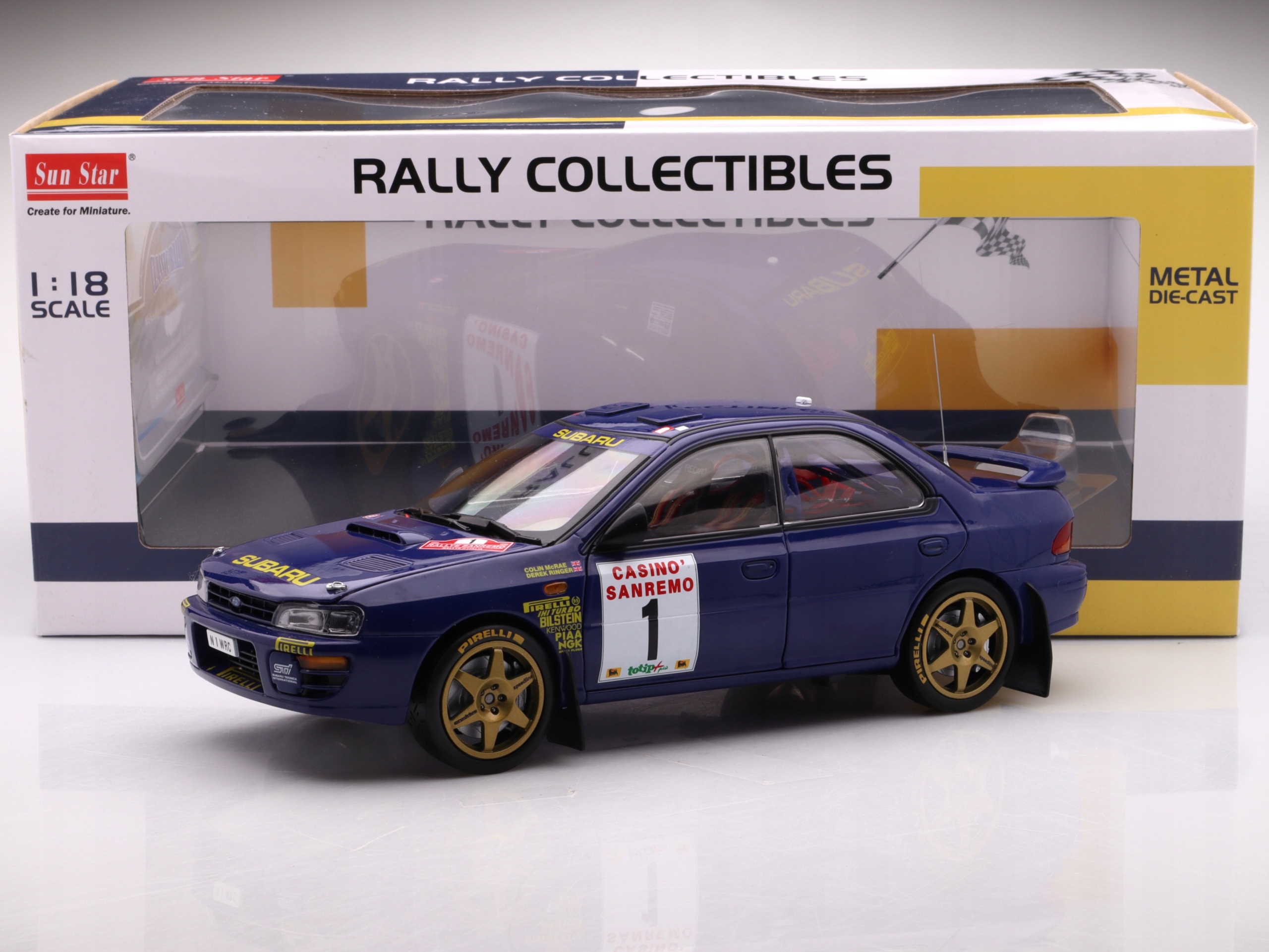 Subaru Impreza 555 #1 Collin McRae Derek Ringer Winner 1996 Sun Star 1:18