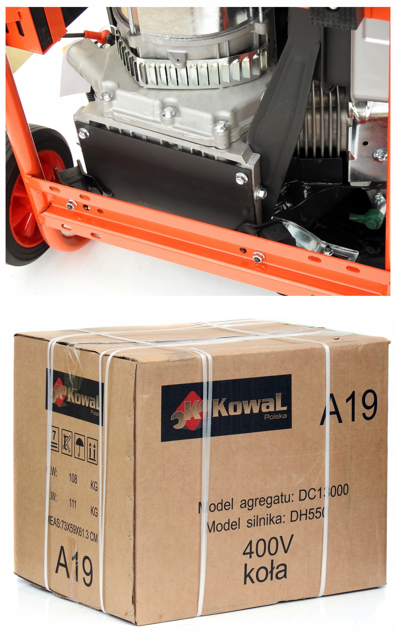 NAJMOCNIEJSZY AGREGAT PRĄDOTWÓRCZY KowaL ELSTART MIEDŹ STOJAN+WIRNIK AVR+ Rodzaj paliwa benzyna