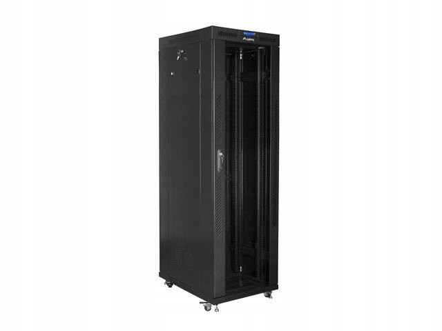 Szafa instalacyjna Rack stojąca 19" 42U 800x800 czarna drzwi szklane LCD La