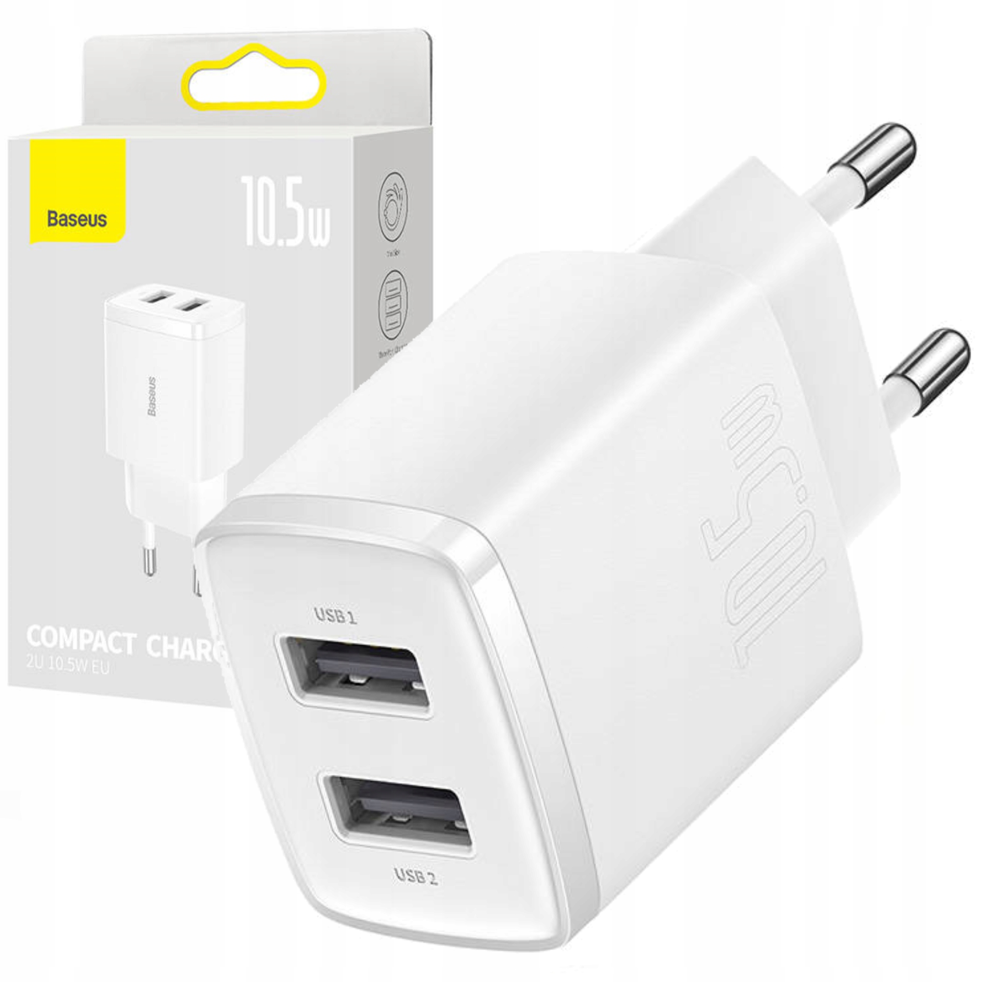 

Baseus Mocna Ładowarka Sieciowa 2 xUSB 10.5W 2A