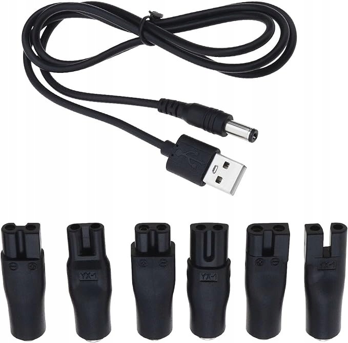 Kabel Usb Do Ładowania Ładowarka Golarka Trymer Uniwersalny Różne Końcówki