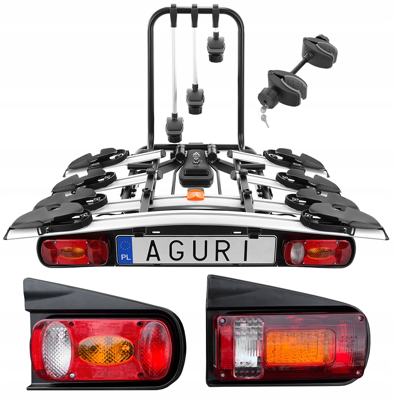 BAGAZNIK UCHWYT ROWEROWY NA HAK 4 ROWERY UCHYLANY Model ACTIVE BIKE 4