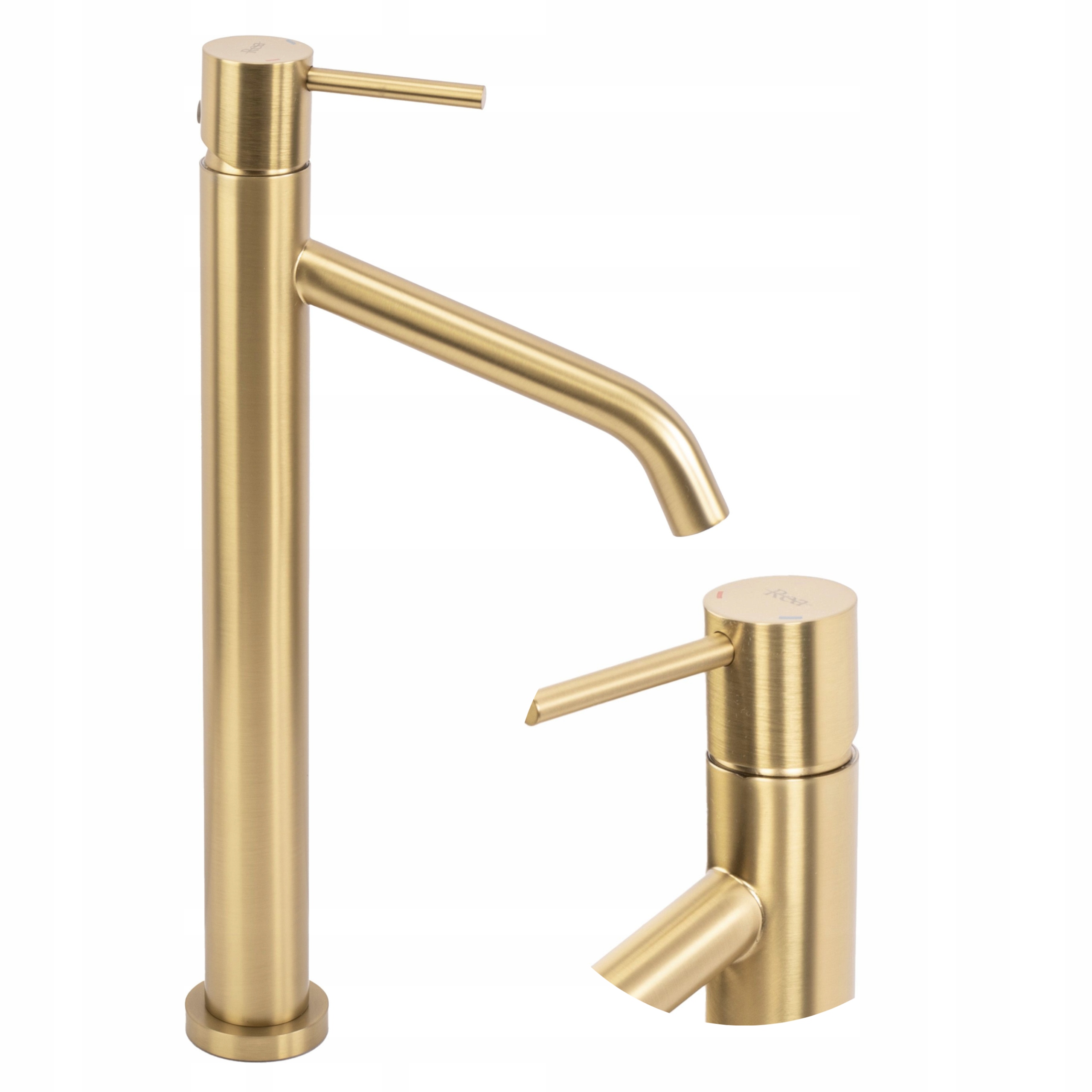 Stojící umyvadlová baterie Level Zlatá Kartáčovaná Vysoká na desku Rea