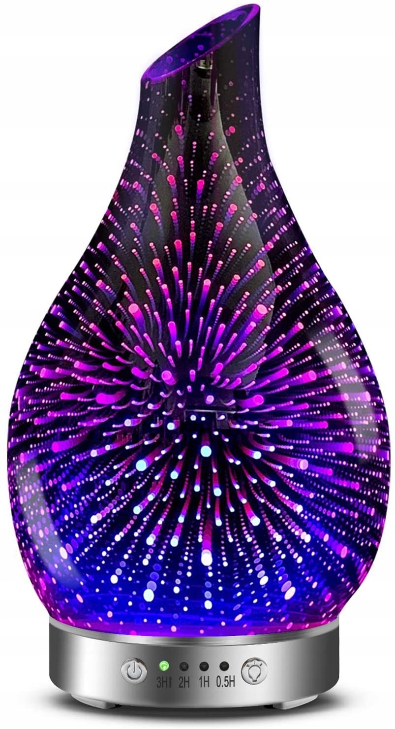 NAWILŻACZ POWIETRZA SZKLANY DYFUZOR Aromaterapia LAMPKA 3D NA Dzień Matki