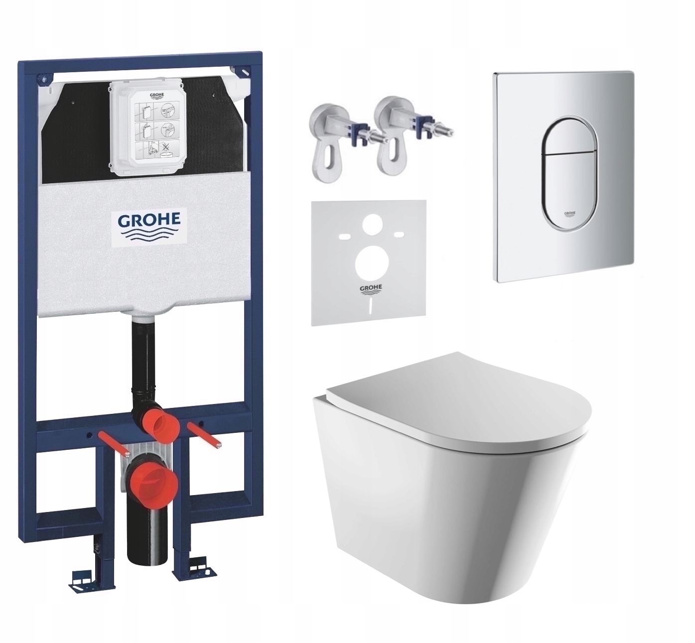 7v1 Wc Sada, Stelaz Grohe Slim Wc Miska Rim Silent Omnires Tlačidlo