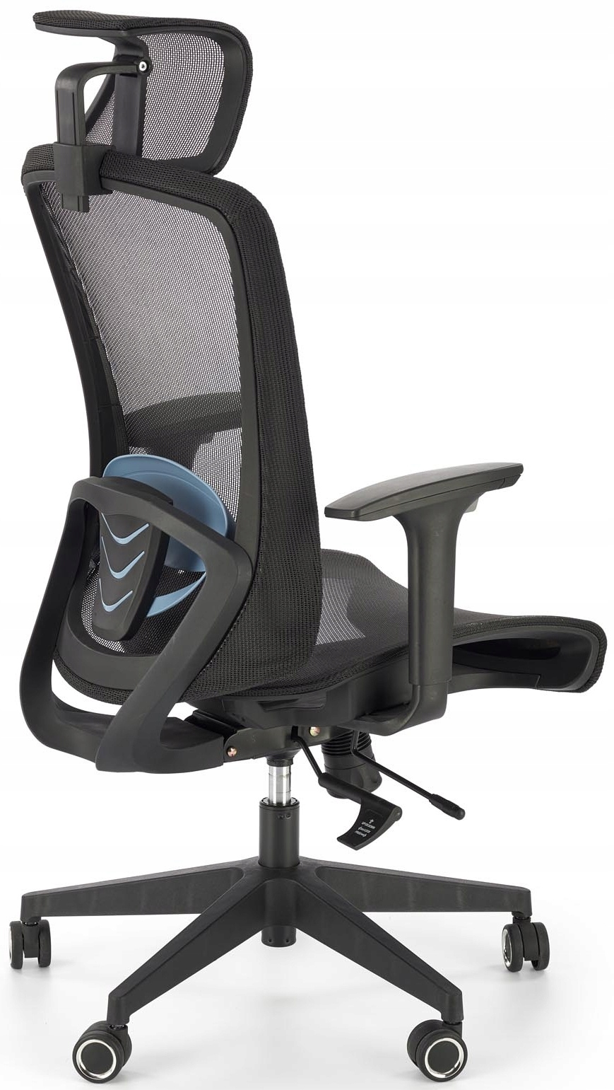 Fotel Biurowy Ergonomiczny Goliat Czarny Obrotowy Siatkowy Regulowany