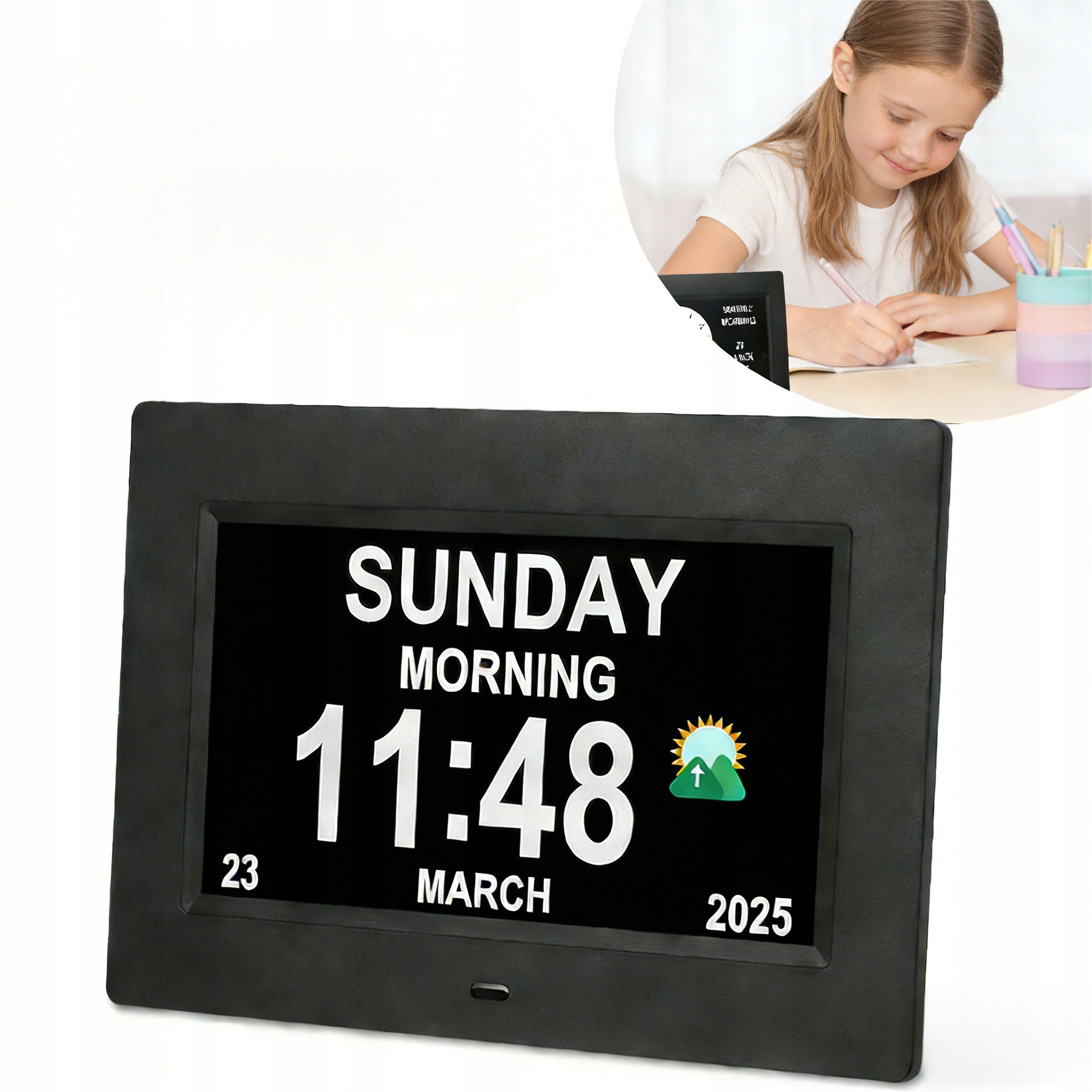 Digitální budík s automatickou regulací jasu a tichým LCD displejem
